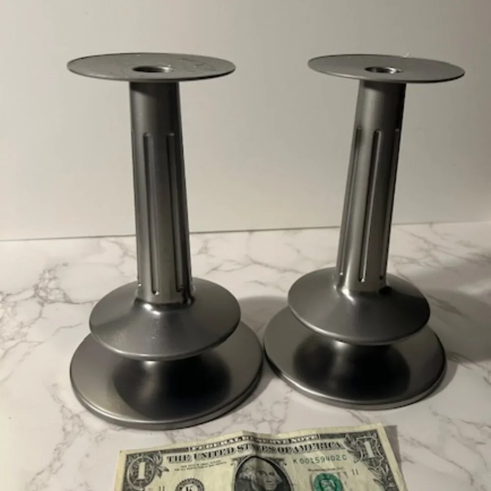 IKEA Silver Metal Candle Holders